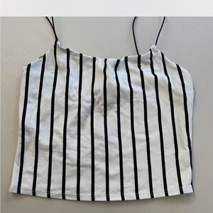 Striped Black and White Women's Crop Top